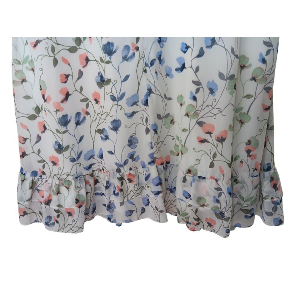 Junarose Women’s Dress 14 Floral Ruffle Hem Short Sleeve Above Knee Boho Spring - Picture 7 of 15